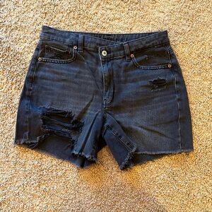 American Eagle, black denim jean shorts